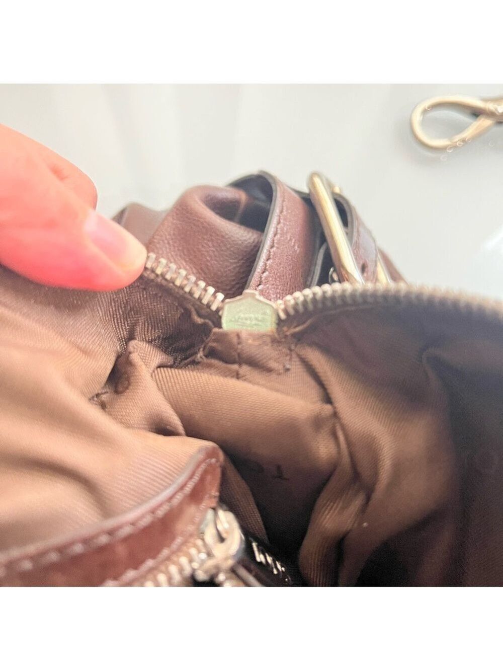 TOD’S BROWN LEATHER G LINE SATCHEL BAG - Picture 12 of 14